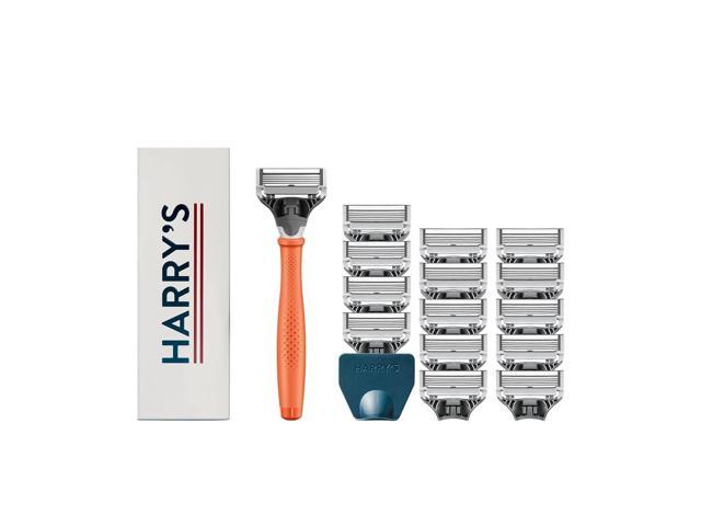 Harry’s Original Shaving Kit for Men – Razor Handle, 15 Razor Blade Refills, and Travel Blade Cover – German Engineered – Orange Harry’s Original Shaving Kit for Men – Razor Handle, 15 Razor Blade Refills, and Travel Blade Cover – German Engineered – Orange