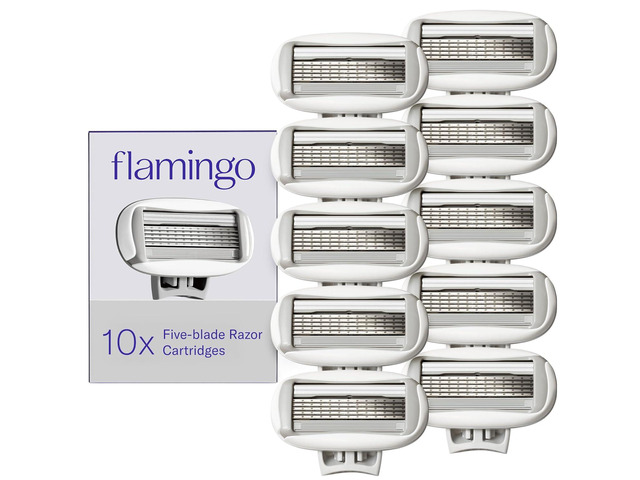 Flamingo Women's Original Razor Blade Refill Cartridges for Women - 10 Count - 5-Blade Shaving Razors for Women