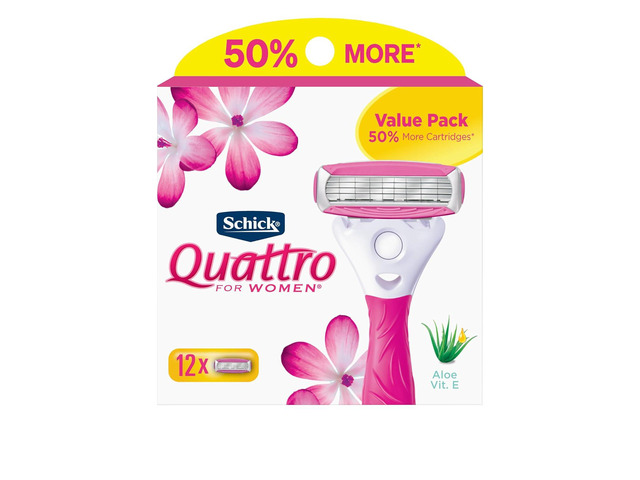 Schick Quattro Womens Razor Blade Refills, 12 Count
