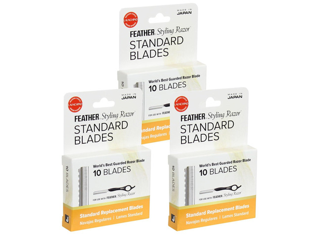 Feather Styling Razor Standard Blades - Professional Hair Cutting Blades for Styling, Shaping, Feathering & Thinning - Stainless Steel Single Edge...
