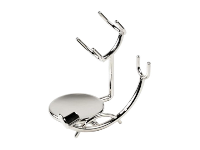 Chrome Razor and Shaving Brush Stand - Holds Straight Edge Razors, Barber Razors, Long Handle Double Edge Safety Razors, Cartridge Razors & Shave...