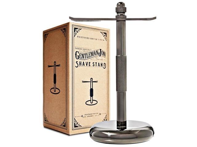 Gentleman Jon Shaving Stand for Razor & Brush for Men Heavy Duty Gunmetal Razor & Brush Stand, Weighted Base, Matches Wet Shave Kit & Storage,...