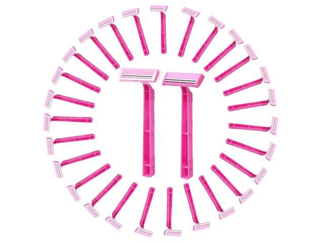 60 Count Women's Disposable Razors, Twin Blade Shaving Razor Pink Stainless Steel Women's Disposable Razors for Men Women Camping Traveling Home