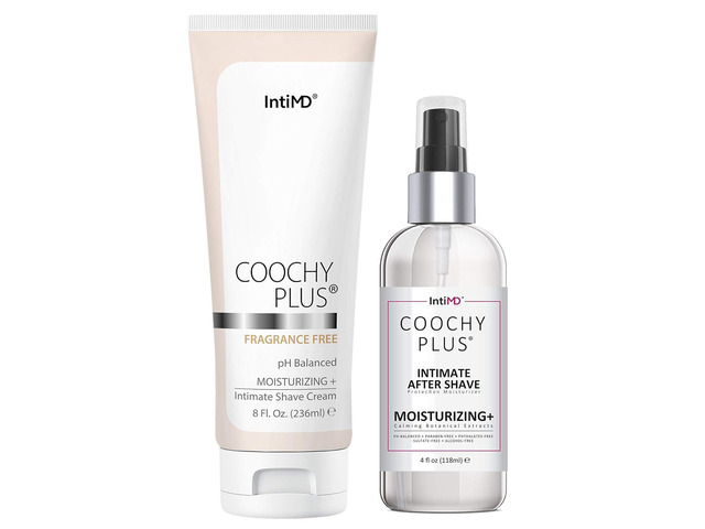 IntiMD Coochy Plus Intimate Shaving Complete Kit - Antioxidant Formula Prevents Razor Burns, Itchiness & Ingrown Hairs - Fragrance Free Shave...