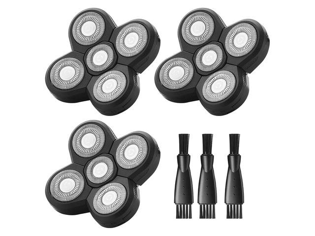 3 Pack Shaver Replacement Blades For Fre*birds Bald Men Replacement Blades,Shavers Head with 3 Cleaning Brush