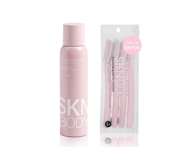 SKNBODY Hair Identifier Spray for Face Shaving and Dermaplaning Tool with 4 Razors, Upgraded Dermaplaning Spray for Women Facial Hair Removal,...