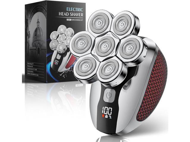 Head Shavers for Bald Men, Professional 5-in-1 Electric Head Shaver Grooming Kit, 7D Floating Wet & Dry Electric Razor for Bald Heads with LED...