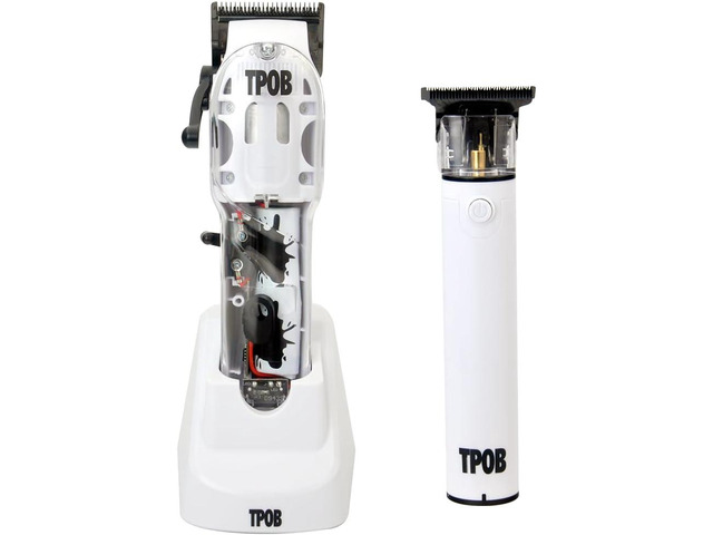 TPOB White Slime 2 Splatt Clipper Trimmer Set Barber Hair Clippers for Men 6800 RPM
