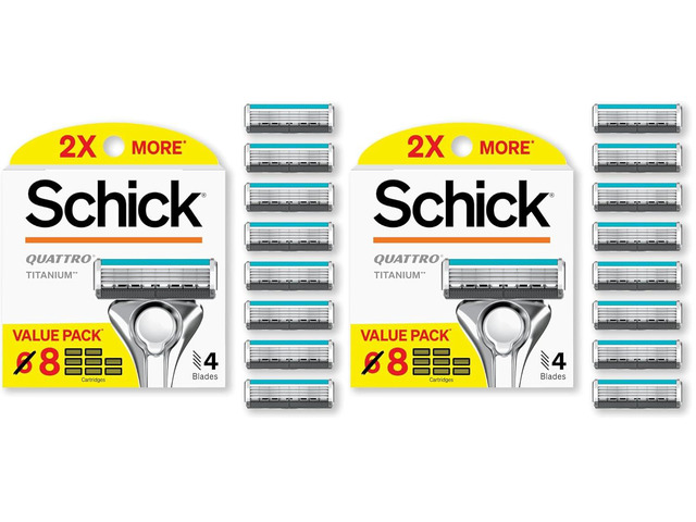 Schick Quattro Titanium Razor Refills, Schick Razor Blades Refills,Razor-Blades for Men,Shaving Blades for Men,Quattro-Razor Refill,4 Blade-Razor...