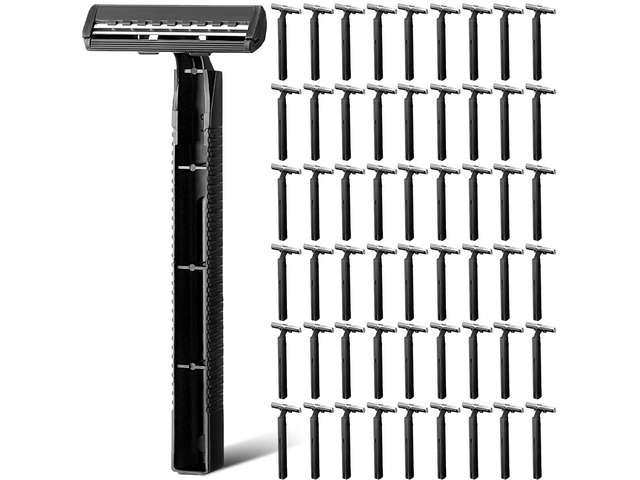Chumia 500 Pcs Disposable Twin Blade Razor Shaving Safety Razor for Men Individually Wrapped with Clear Safety Cap Bulk Packed Portable for Hotel...