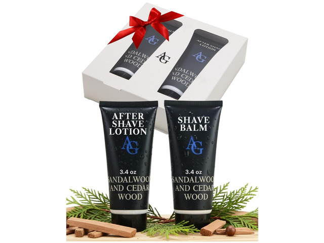 Self-Care Kit for Men Set with Shave Balm and After Shave Lotion - Shave Balm for Sensitive Skin - Birthday Gift Idea for Him - 2 x 3.4 fl oz Razor...
