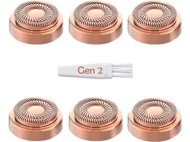 Replacement Heads for Finishing Touch Flawless Generation 2 Facial Hair Remover, 6 Count