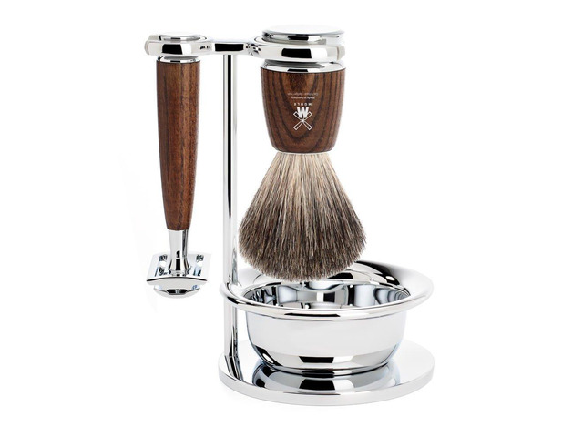 MÜHLE RYTMO 4-piece Pure Badger Double Edge Safety Razor (Closed Comb) Shaving Set For Men - Perfect for Every Day Use, Barbershop Quality Close...