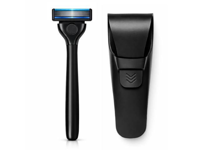 Z5 Solo Razor for Men Solid Metal Handle, 5-Blade Pivoting Head, Titanium-Coated Stainless Steel Blades, Dual Vitamin E + Aloe Hydration Strips,.