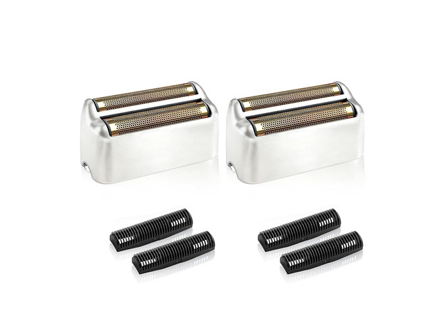 2 Pack Shaver Replacement Foil and Cutters Compatible with BaBylissPRO Double FXFS2 Metal Shaver foil Replacement,Silver