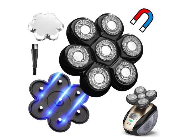 Universal Magnetic Interface 7 Blades Head Shaver Replacement Heads for Freedom Series Head Shaver, Universal Replacement Heads Wet and Dry (7...
