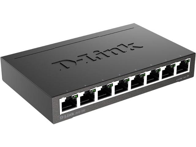 D-Link 8-Port Gigabit Unmanaged Ethernet Switch for Office, Media or Gaming
