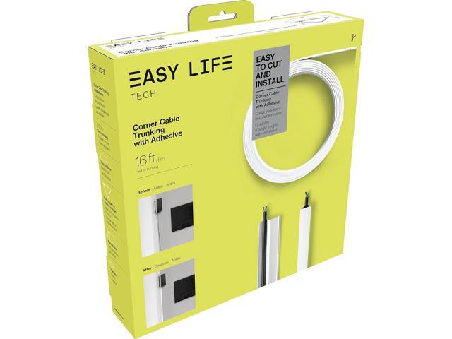 Cable Trunking Raceway 192 Self-Adhesive Paintable Cord Management, Cord Cover in a Roll Includes Junction Pieces and Easy to Store for Home and...