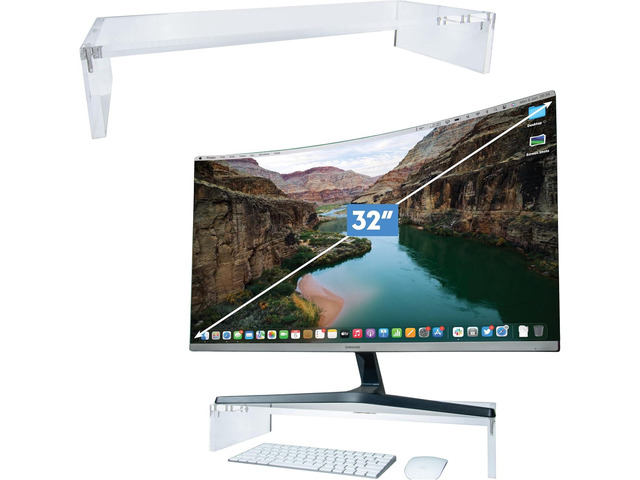 Mammoth DuraClear Acrylic Monitor Stand for Desk - 3 Elevation at 20 Wide - Elevate & Organize Your Workspace with Durable Desk Accessories
