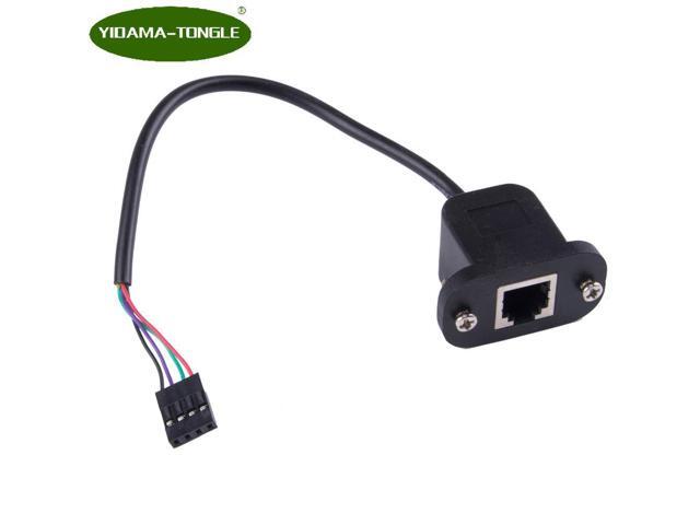 RJ11 6p4c Female to DP 4P Male Telephone Panel Mount Lan Network Ethernet Extension Cable 15cm