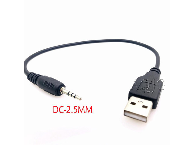 Support Car MP3 2.5mm Male Jack Plug to USB 2.0 A Male Aux Audio Data Cord Cable