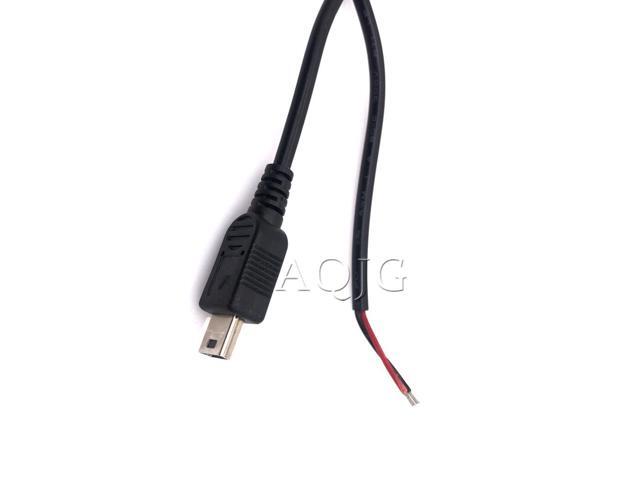 1pcs 70cm Black Mini Usb Male Plug 2 wire Power Cable Cord stripped Maximum current 3A for Raspberry pie DIY