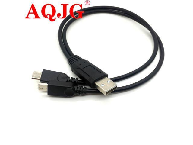 1pcs miro usb Dual data transfer cord charge cable USB female male 2 Micro USB splitter charging 2 for Android phone AQJG