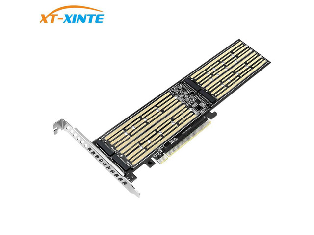 M.2 To PCIE Riser X16 Adapter Card 4-Disk Interface 32Gbps Expansion Card for NVME M Key/B+M Key 2230/2242/2260/2280/22110 SSD