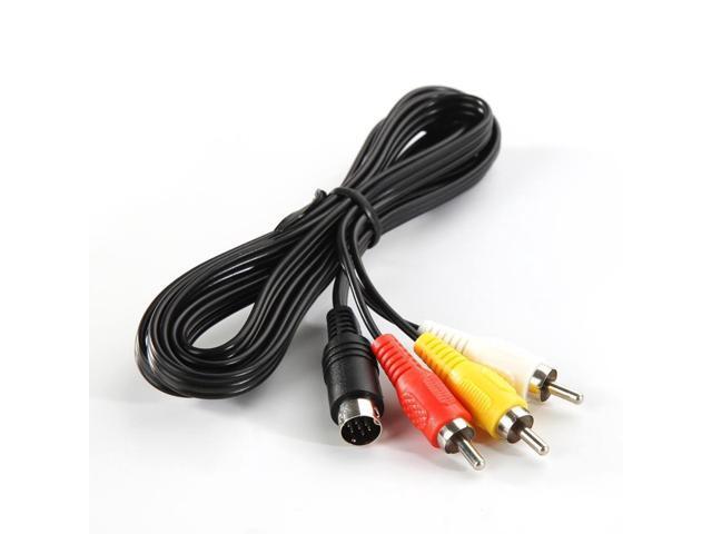 1.8M 9 Pin Game Audio Video AV Stereo Composite Cable For Sega Genesis 2 A/V RCA Connection Cord Wire For SEGA Genesis/MD 2 3