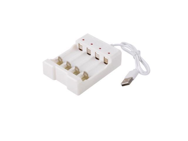 USB Output 4 Slots Fast Charging Charger Short Circuit Protection AAA /AA Rechargeable Charging Station