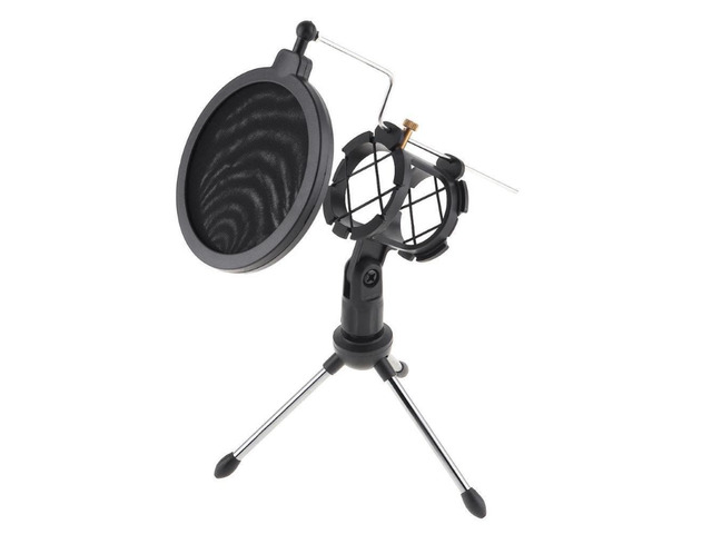 Desktop Universal Anti-Spray Microphone Shock Mount Holder Tripod Stand Bracket