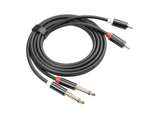 High Performance Gold-Plated Dual RCA Male to Dual 6.35mm Male Audio Connection Cord for DVD Player