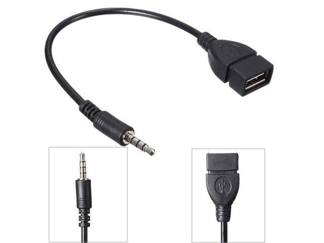 Car MP3 Player Converter 3.5 mm Male AUX Audio Jack Plug To USB 2.0 Female Converter Cable Cord Adapte