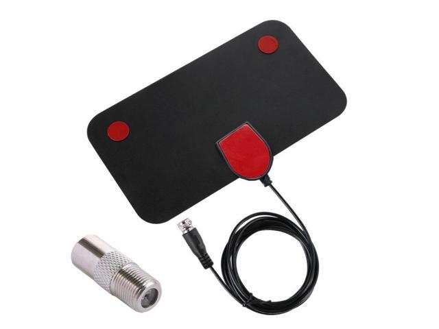 TV Antenna F-head with TV adapter Flat Indoor HD Signal Amplifier Digital HDTV 50 Miles Range VHF UHF antenna receiver