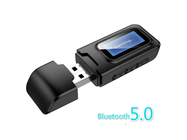 Bluetooth 5.0 Audio Transmitter Receiver LCD Display 3.5MM AUX RCA Stereo Wireless Adapter Dongle For PC TV Car Headphones