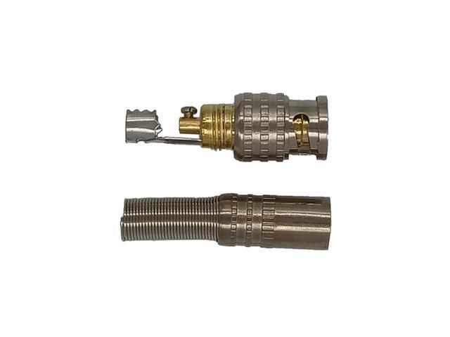 10pcs Gold BNC Male Video Plug Coupler Connector to Screw for RG59 Cable Adapter CCTV Camera System Accessories