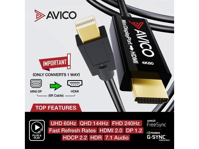MINI DISPLAYPORT 1.2 TO HDMI 2.0 CABLE (6.5 FT)