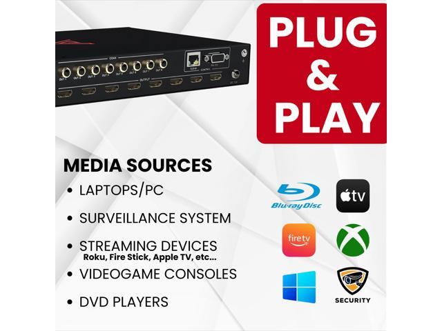 AvicoTech 8x8 HDMI Matrix Switch HDMI 2.0 4K60 ARC HDR Dolby Vision Downscaling Web GUI Switcher Splitter