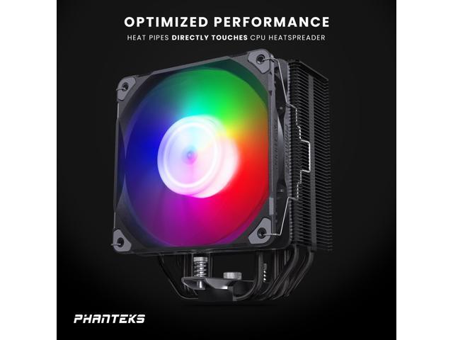 Phanteks Polar ST5 CPU Air Cooler, 5 Direct Heat pipe, M25 120mm D-RGB fan, All-black heatsink design, Black