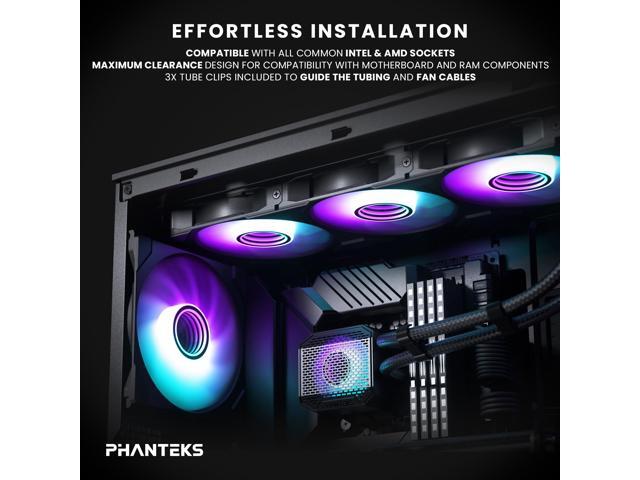 Phanteks Glacier One 360M25 G2 AIO Liquid CPU Cooler, Black, RGB Pump Cap Design, 3x 120mm M25 G2 PWM RGB Fans, for Intel LGA 1700, 1851, 1200,...