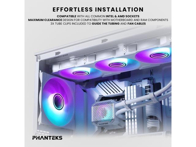 Phanteks Glacier One 360M25 G2 AIO Liquid CPU Cooler, White, RGB Pump Cap Design, 3x Performance 120mm M25 G2 PWM RGB Fans, for Intel LGA 1700,...
