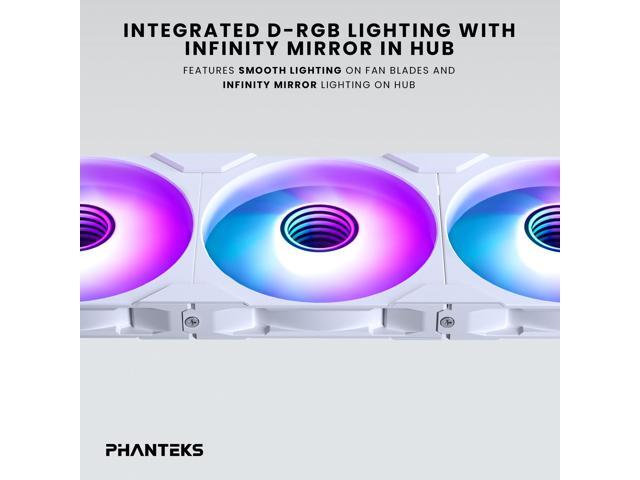 Phanteks M25-140 Gen2 Reversed Blade, 140mm ARGB High Performance Cooling Fans, Daisy-chain Unified Fan Frame, Infinity Mirror hub, single cable...