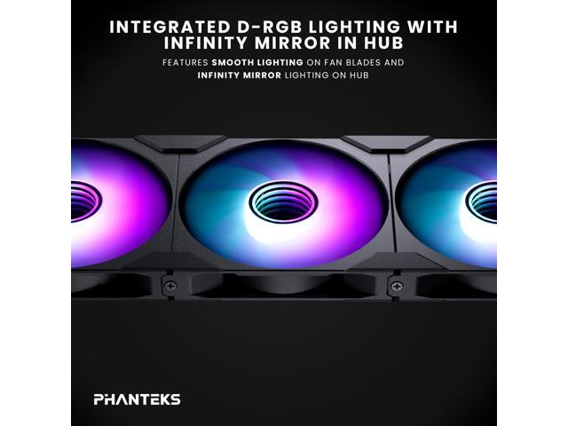 Phanteks M25-140 Gen2 Reversed Blade Triple Pack, 3x 140mm ARGB High Performance Cooling Fans, Daisy-chain Unified Fan Frame, Infinity Mirror hub,...
