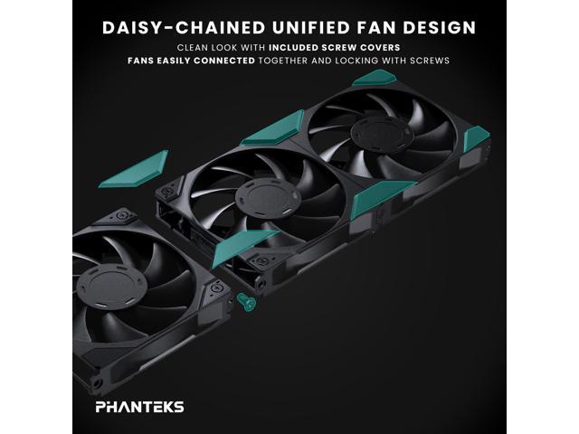 Phanteks M25-140 Gen2, Daisy Chain Unified Fan frame, 140mm PWM High Performance Cooling Fan, Black