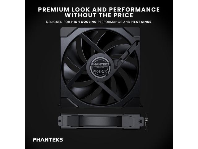Phanteks M25-140 Gen2, Daisy Chain Unified Fan frame, 140mm PWM High Performance Cooling Fan, Black