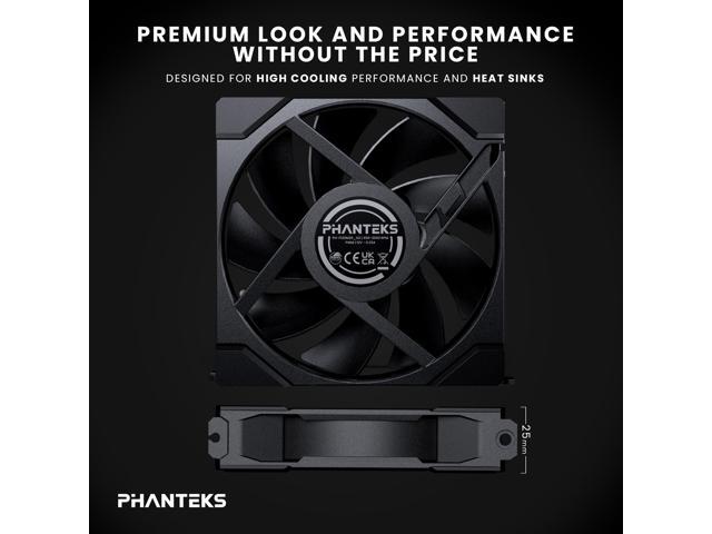 Phanteks M25-120 Gen2, Daisy Chain Unified Fan frame, 120mm PWM High Performance Cooling Fan, Black