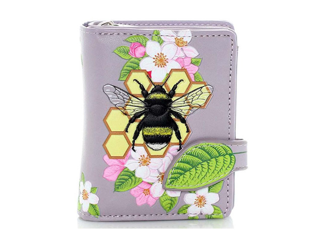 Shagwear Bumblebee Tattoo Small Lilac Zipper Wallet