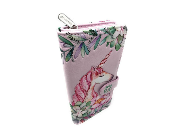 Shagwear Unicorn Large Pink Zipper Wallet