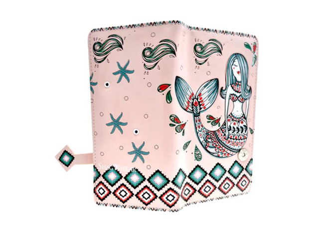 Shagwear Mermaid Garden Large Pink Zipper Wallet