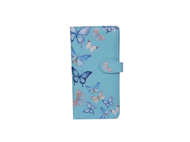 Shagwear Butterflies Sky Large Blue Zipper Wallet